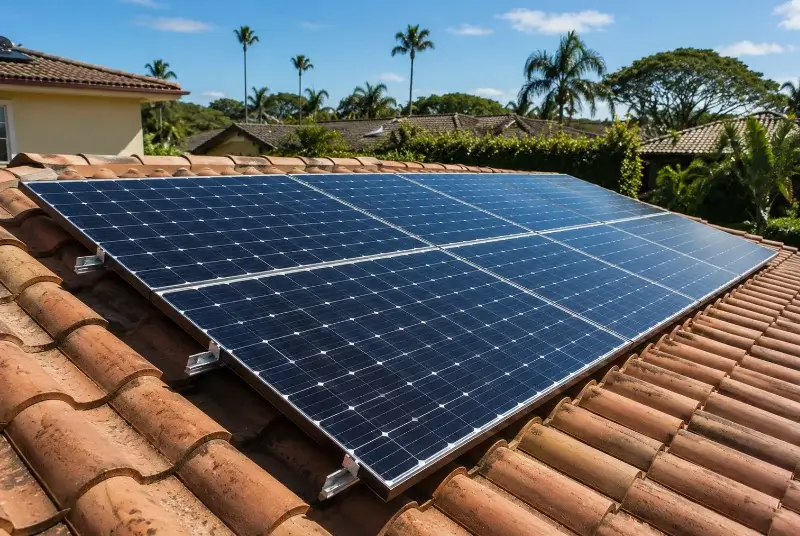 Installation de panneaux solaires au Bono